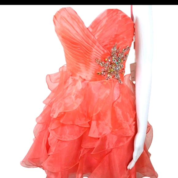 Cinderella Coral  Pink Formal Event Dress - Picture 2 of 9